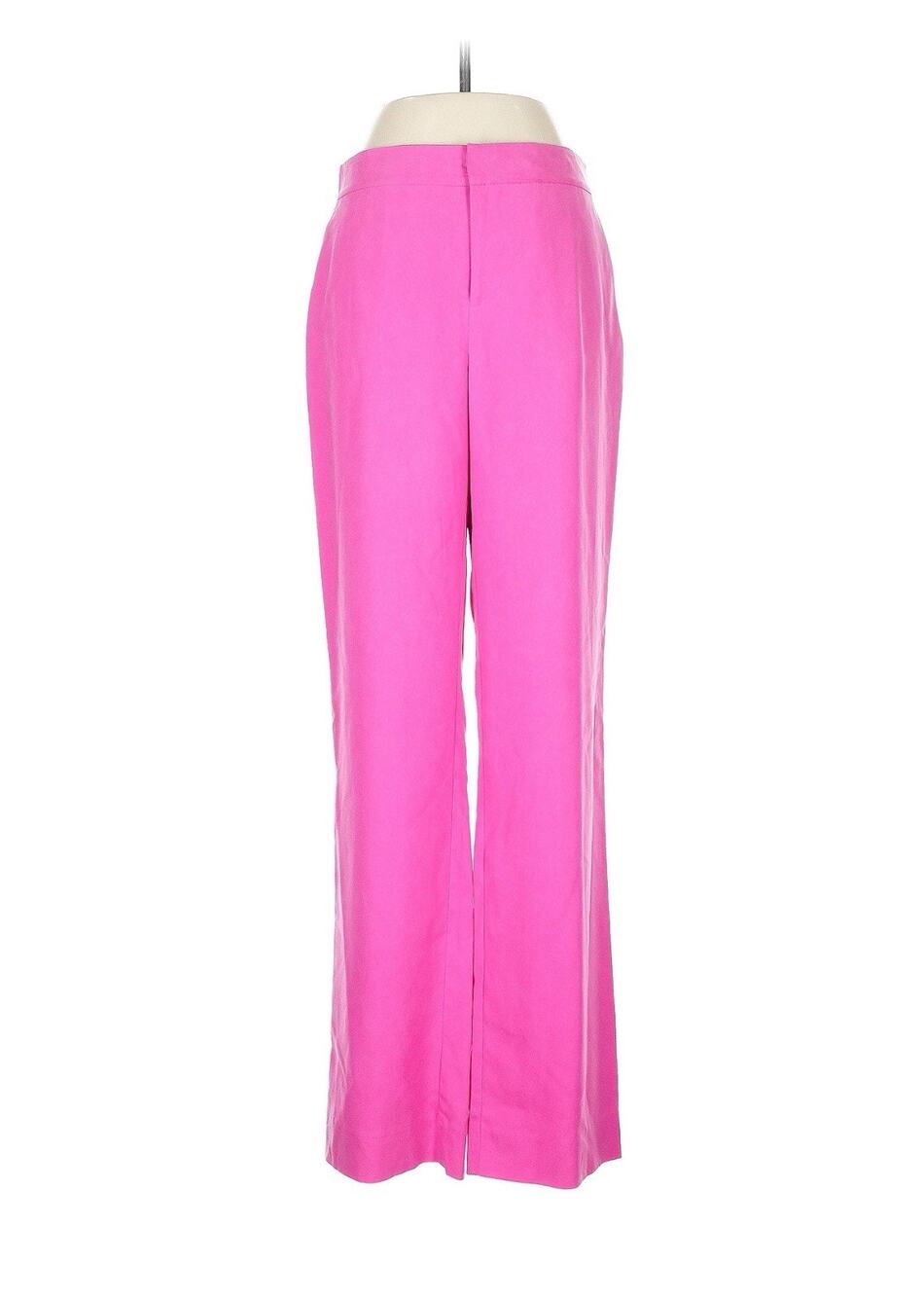Lauren Ralph Lauren Hot Pink Silk High Rise Trousers Pants 6
